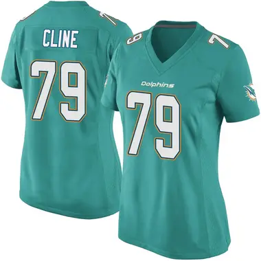 Kevin Cline Women's Game Aqua Miami Dolphins Team Color Jersey