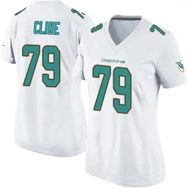 Kevin Cline Women's Game White Miami Dolphins Jersey