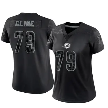 Kevin Cline Women's Limited Black Miami Dolphins Reflective Jersey