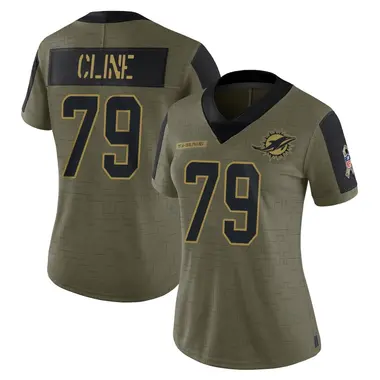 Kevin Cline Women's Limited Olive Miami Dolphins 2021 Salute To Service Jersey