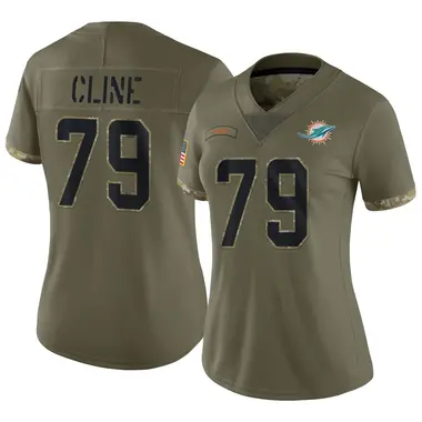 Kevin Cline Women's Limited Olive Miami Dolphins 2022 Salute To Service Jersey