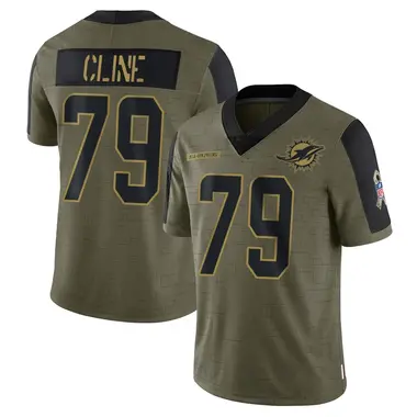 Kevin Cline Youth Limited Olive Miami Dolphins 2021 Salute To Service Jersey