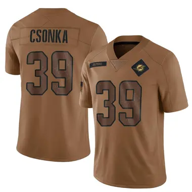 Larry Csonka Men's Limited Brown Miami Dolphins 2023 Salute To Service Jersey