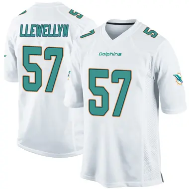 Max Llewellyn Men's Game White Miami Dolphins Jersey