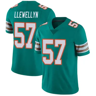 Max Llewellyn Men's Limited Aqua Miami Dolphins Alternate Vapor Untouchable Jersey