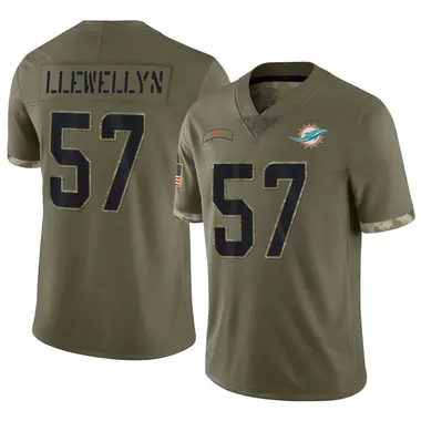 Max Llewellyn Men's Limited Olive Miami Dolphins 2022 Salute To Service Jersey