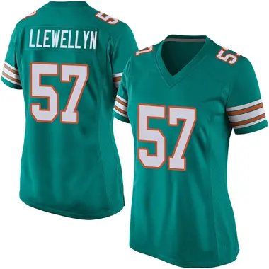 Max Llewellyn Women's Game Aqua Miami Dolphins Alternate Jersey