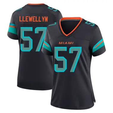 Max Llewellyn Women's Game Blue Miami Dolphins Pitch 2025 Rivalries Collection Jersey