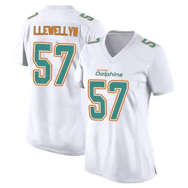 Max Llewellyn Women's Game White Miami Dolphins Fashion Jersey