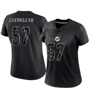 Max Llewellyn Women's Limited Black Miami Dolphins Reflective Jersey