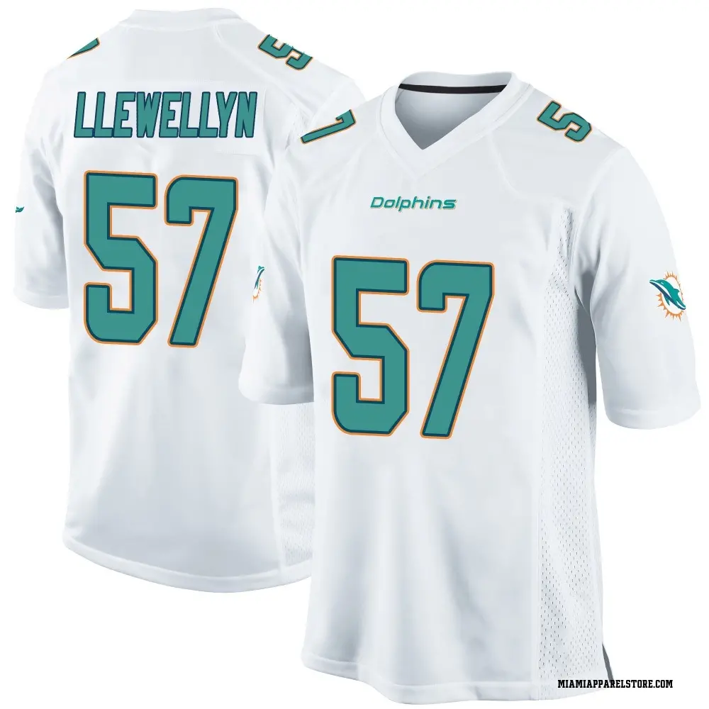Max Llewellyn Youth Game White Miami Dolphins Jersey