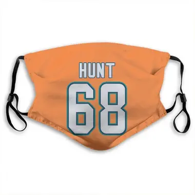 Robert Hunt Name & Number Orange Miami Dolphins Face Mask