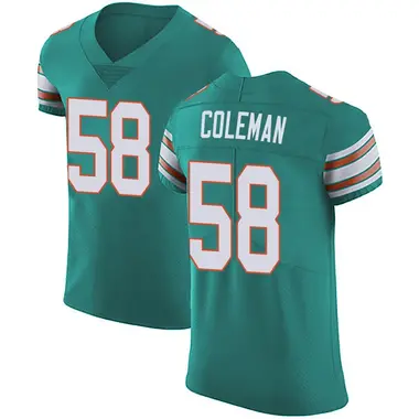 Seth Coleman Men's Elite Green Miami Dolphins Aqua Alternate Vapor Untouchable Jersey