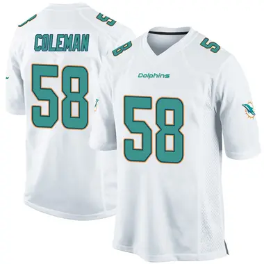 Seth Coleman Men's Game White Miami Dolphins Jersey