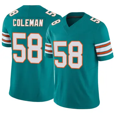 Seth Coleman Men's Limited Aqua Miami Dolphins Alternate Vapor F.U.S.E. Jersey