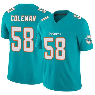 Seth Coleman Men's Limited Aqua Miami Dolphins Vapor F.U.S.E. Jersey