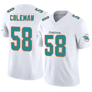 Seth Coleman Men's Limited White Miami Dolphins Vapor F.U.S.E. Jersey
