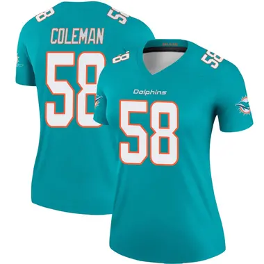 Seth Coleman Women's Legend Aqua Miami Dolphins Jersey