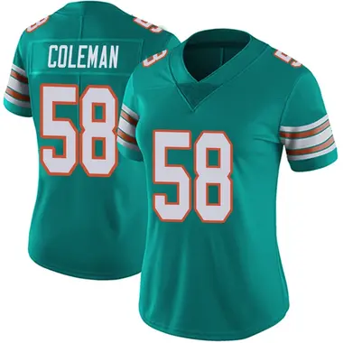 Seth Coleman Women's Limited Aqua Miami Dolphins Alternate Vapor Untouchable Jersey