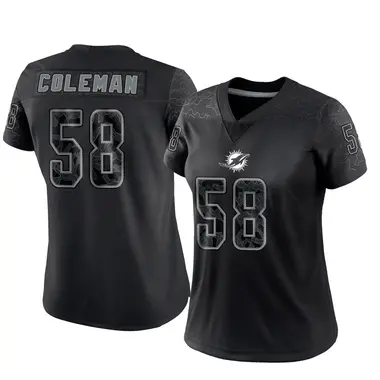 Seth Coleman Women's Limited Black Miami Dolphins Reflective Jersey