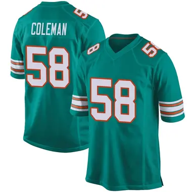 Seth Coleman Youth Game Aqua Miami Dolphins Alternate Jersey