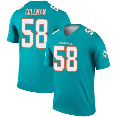 Seth Coleman Youth Legend Aqua Miami Dolphins Jersey