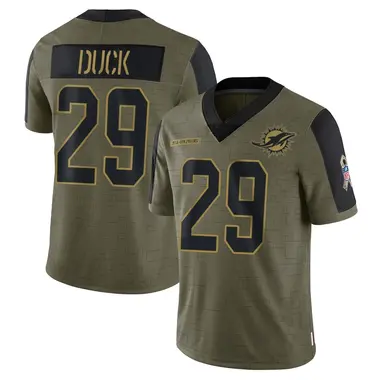 Storm Duck Men's Limited Olive Miami Dolphins 2021 Salute To Service Jersey