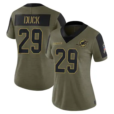 Storm Duck Women's Limited Olive Miami Dolphins 2021 Salute To Service Jersey