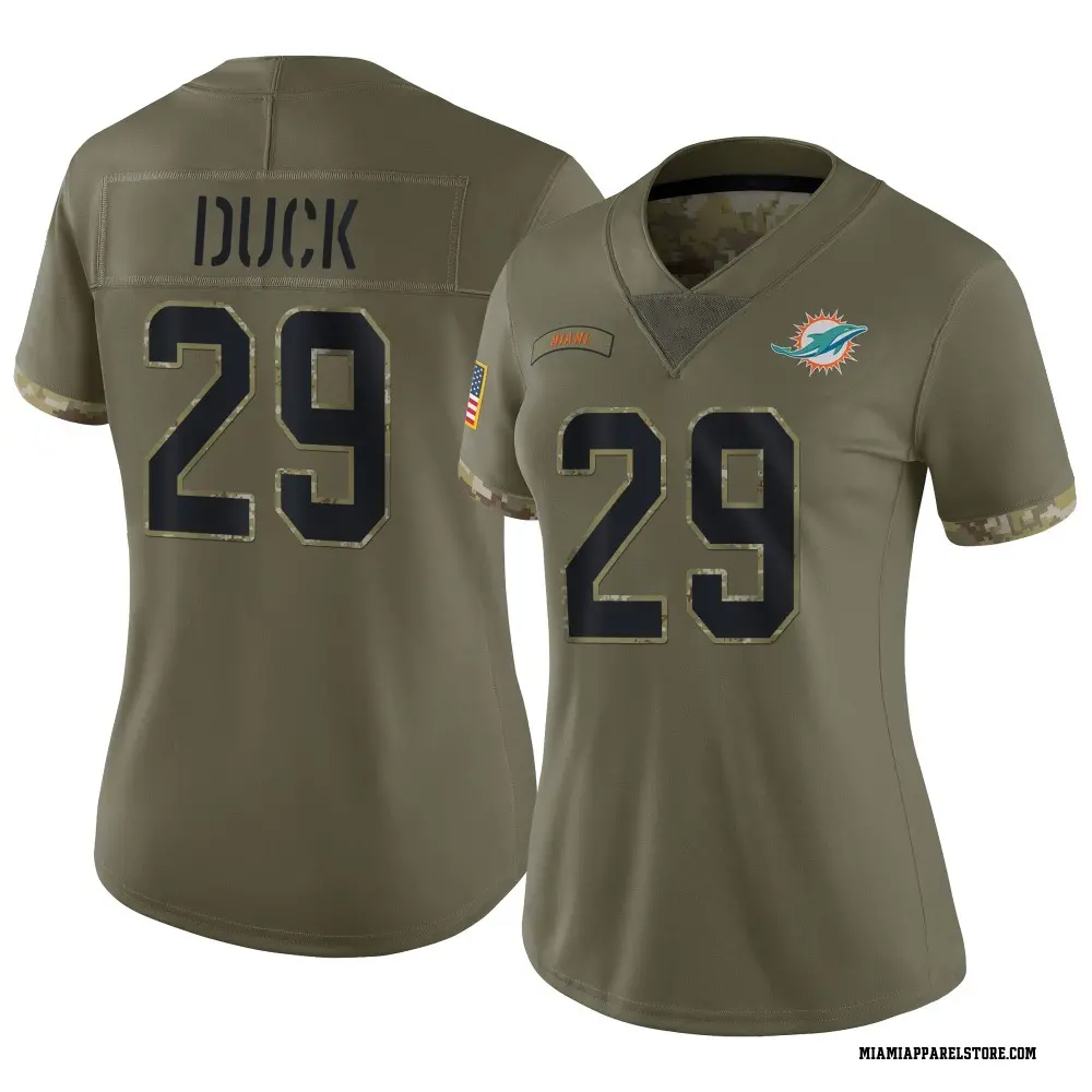 Storm Duck Women's Limited Olive Miami Dolphins 2022 Salute To Service Jersey