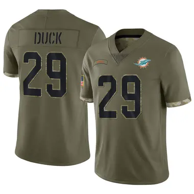 Storm Duck Youth Limited Olive Miami Dolphins 2022 Salute To Service Jersey