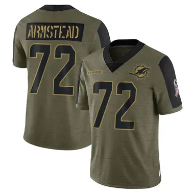 Terron Armstead Men's Limited Olive Miami Dolphins 2021 Salute To Service Jersey