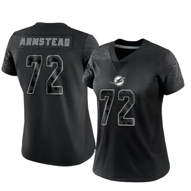 Terron Armstead Women's Limited Black Miami Dolphins Reflective Jersey