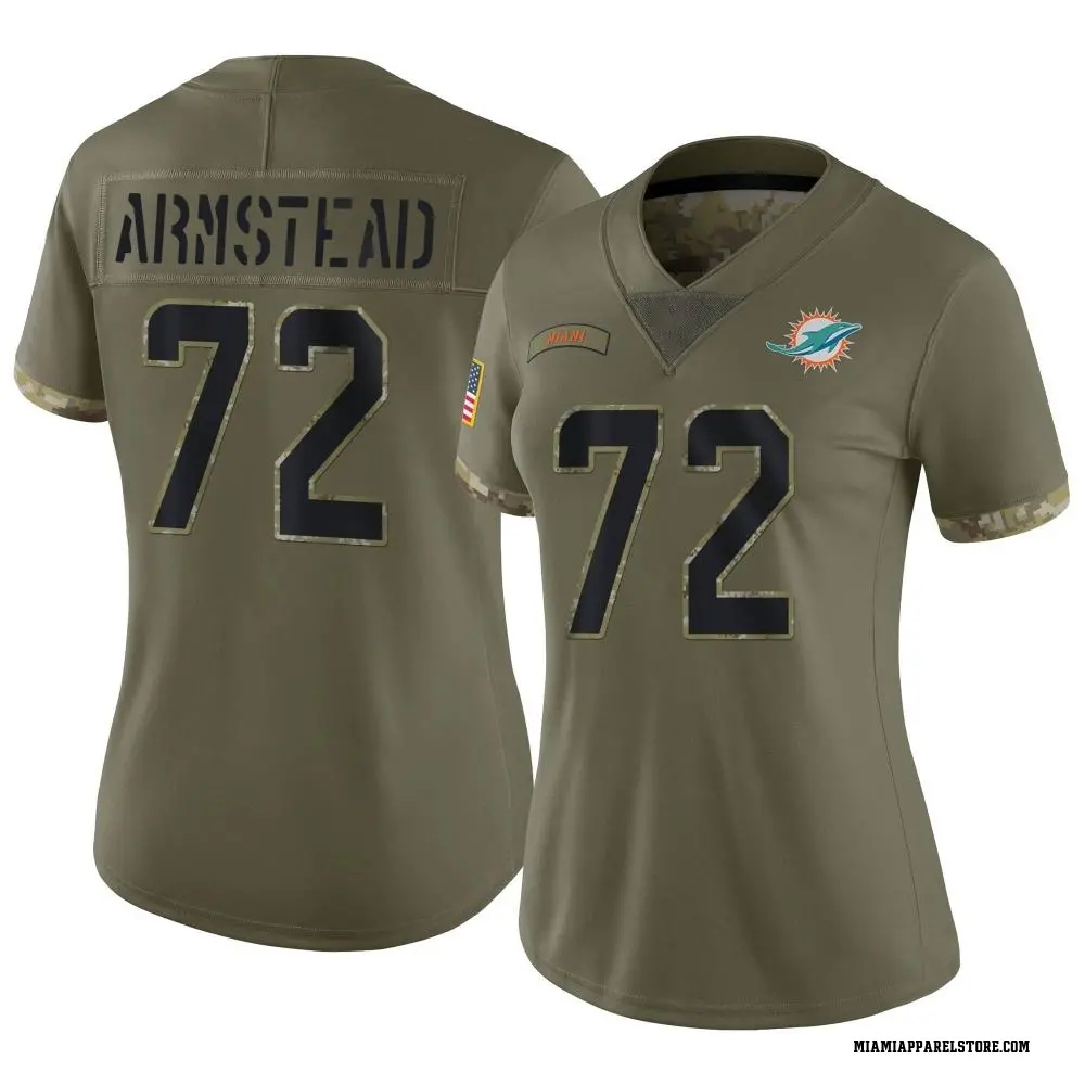 Terron Armstead Women's Limited Olive Miami Dolphins 2022 Salute To Service Jersey