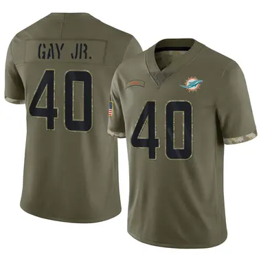 Willie Gay Jr. Men's Limited Olive Miami Dolphins 2022 Salute To Service Jersey