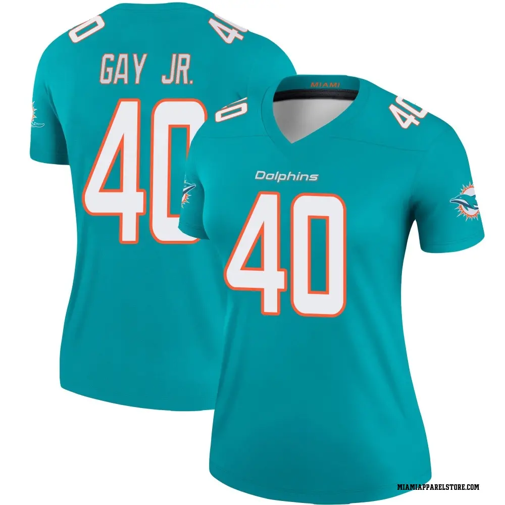 Willie Gay Jr. Women's Legend Aqua Miami Dolphins Jersey